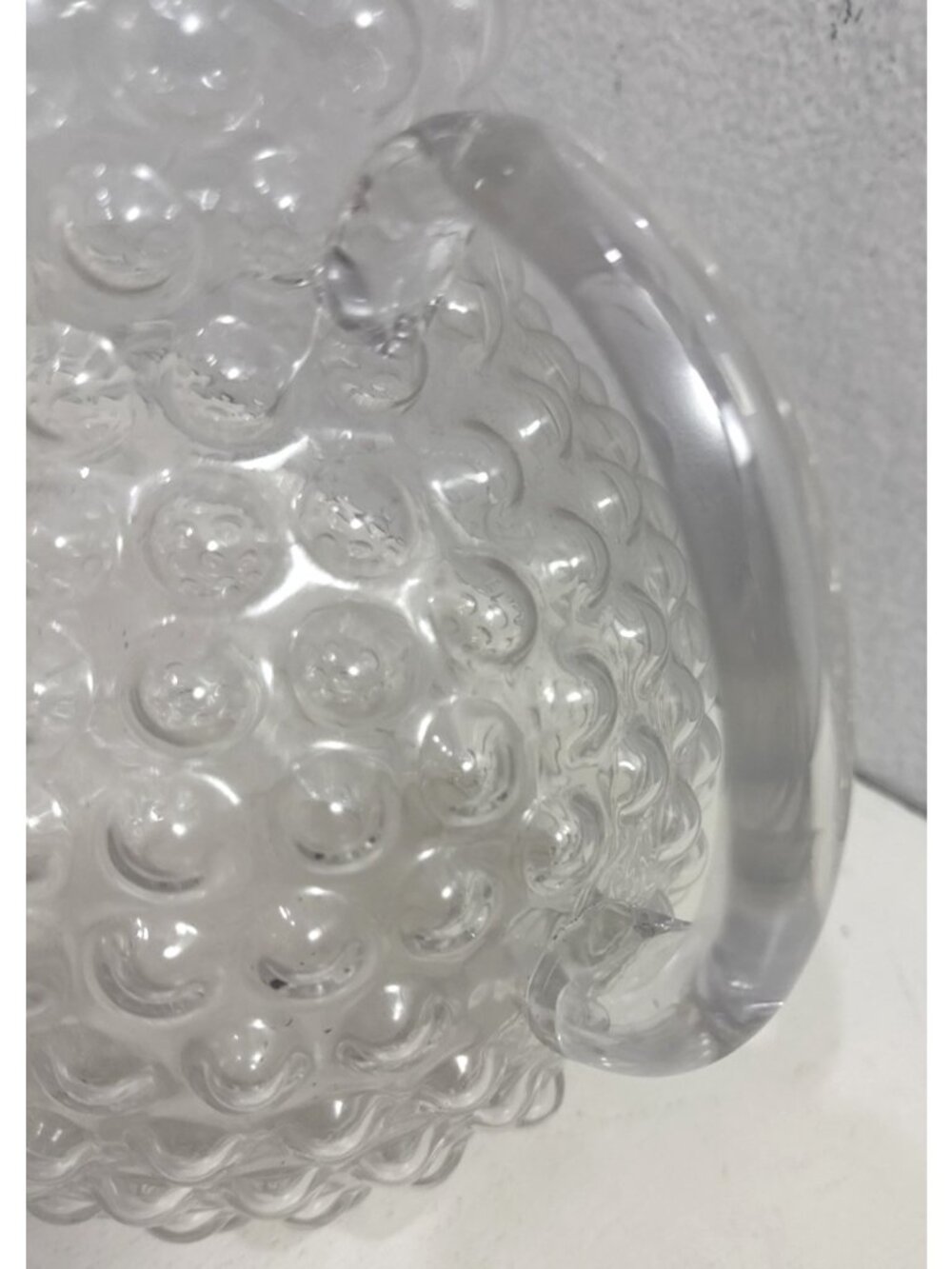 Vintage Hobnail Coin Bubble Clear Glass Pitcher Rare 8.5" - Picture 9 of 9